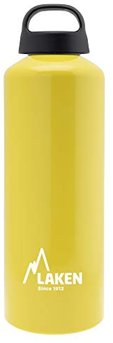 Laken Unisex Adult Aluminium Yellow, BPA Aluminium Drinking Bottle Classic 1 Litre PBA