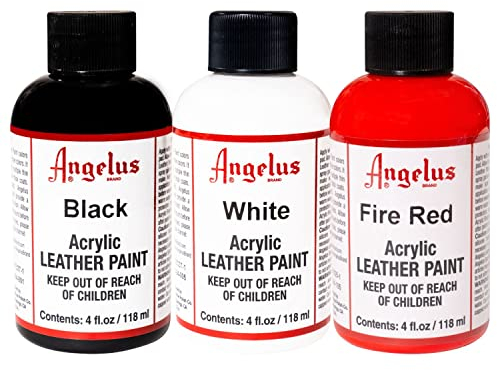 Angelus Acrylfarbe, 113 g, Schwarz, Weiß und Feuerrot