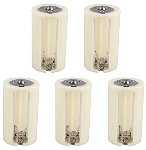 Futheda 5PCS 3x AA to D Battery Converter Universal 3 AA Slots to D Size Cell Parallel Battery Case Conversion Adapter Holder Switcher Converter Cases Box White