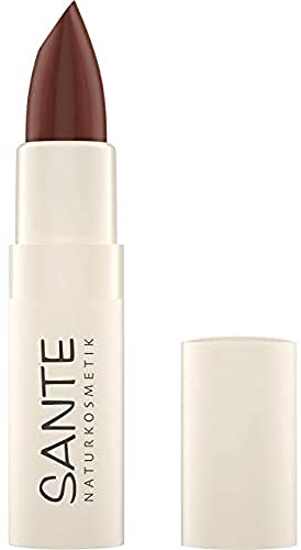 SANTE Naturkosmetik Moisture Lipstick 08 Rich Cacao, Lippenstift, Transparente bis intensive Farben, Mit Hyaluronsäure, Zart pflegend & sanft schützend, 4, 5g