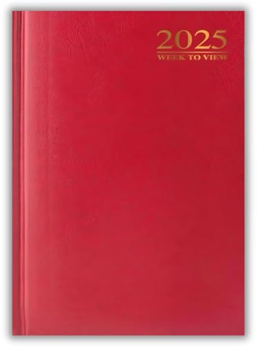 Terminplaner 2021, A4/A5, Tag pro Seite oder Wochenansicht, Schreibtisch-Tagebuch, Hardcover, Rot