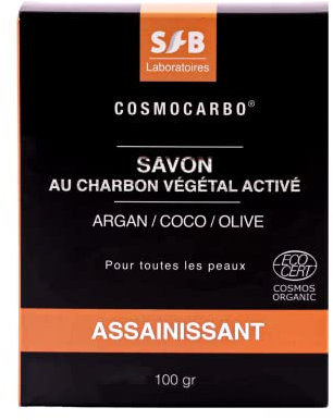 SFB Laboratoires - Gesichtsseife Bio Aktivkohle – reinigt gründlich – entfernt Unreinheiten – für alle Hauttypen – 100 % pflanzlich – 100 g