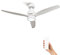 Mellerware - Ventilatore da soffitto con telecomando Brizy! Bright | Potenza 45 W | Ultra silenzioso | 3 pale | Diametro 132 cm | 6 velocità | Timer | ventilatore + LED integrato | Bianco