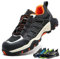 ISOOUS Arbeitsschuhe Herren Sicherheitsschuhe Damen Leicht Sportlich mit Stahlkappe Schwarz Orange 44