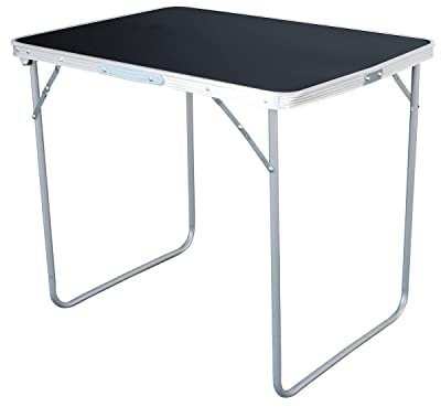 XL Aluminium Campingtisch schwarz oder weiß klappbar mit Tragegriff Alu Verschiedene Maße, Campingtische:Schwarz 80x60x68cm
