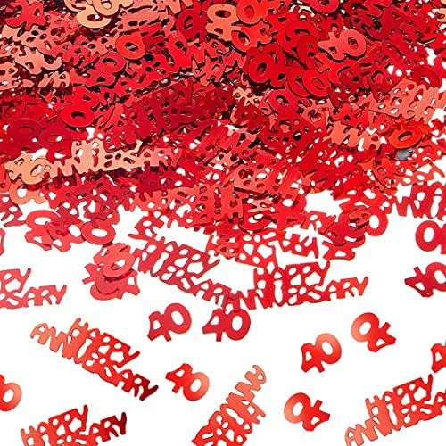 Konfetti zum Jährigen Jubiläum Happy Anniversary Rotes Konfetti Tischkonfetti Rote Tischdekoration zum Geburtstag Jubiläum für Hochzeitsfeier