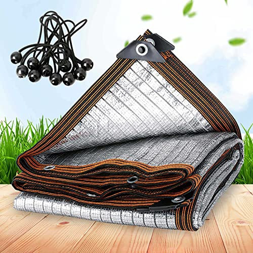 85% Filet Protection Solaire, Calorifuge Feuille D'aluminium Toile Ombrage 1×1 1×2 1×3 2×2 2×3 2×4 3×3 3×4 3×5 3×6 4×4 4×5 4×6 4×8 4×10m, Anti-uv Toile Pergola, Pour Les Serres Cours Voitures Jardins