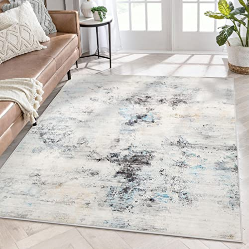 Cinknots Teppich Moderne abstrakte Teppiche Kaschmirimitat Teppich im europäischen Stil rutschfeste Teppiche Dekorative Teppiche für das Wohnzimmer (Grau9, 160 x 200 cm)