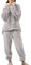 Jarseila Set Pigiama Donna Invernale Flanella Due Pezzi Confortevole Caldo Tuta Casa Morbido Maniche Lunghe Pigiami Felpa con Cappuccio Pantaloni Loungewear Pile Pigiama Donna Felpato