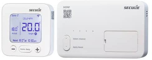 Secure Meters Horstmann H3747 4 Channel Programmable Room Thermostat Direct Replacement for H37XL and H47XL Bluetooth Programming with Smart WIFI Add-On Option App Controlled