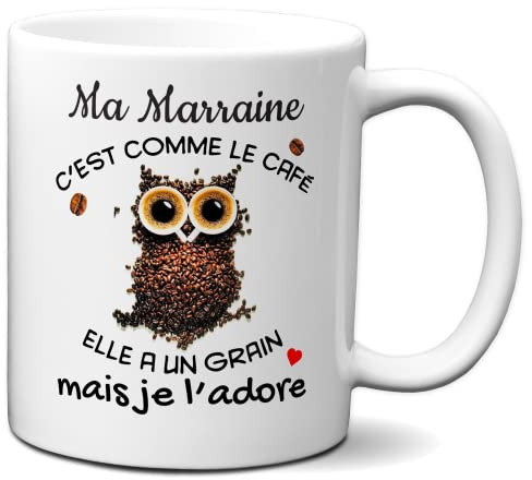 L'Esprit Des Anges Tasse Mug Cadeau Marraine Comme le Café Original Baptême Anniversaire Humour