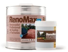 Renomax - Resina Hormigon Impreso y Superficies Porosas Al Agua + Tinte Hormigon Impreso Marrón Nogal, 2L Cubre hasta 20m² | Repara y Protege Suelos,Fachadas | Fácil de Aplicar, Garantía 5 Años, 20m