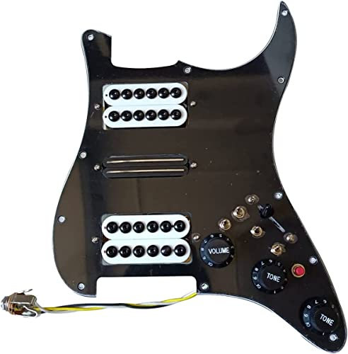 HSH Schlagbrett für Stratocaster, vorverdrahtet, Schlagplatte mit hoher Ausgangsleistung, Mini-Humbucker-Tonabnehmer, Multi 4 Einzelschnitt-Schalter, 20 Töne mehr, für Stratocaster, Standard, moderner