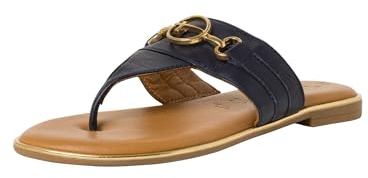Tamaris Damen Mules Zehentrenner Leder Blockabsatz Sommer; NAVY/blau; 38 EU