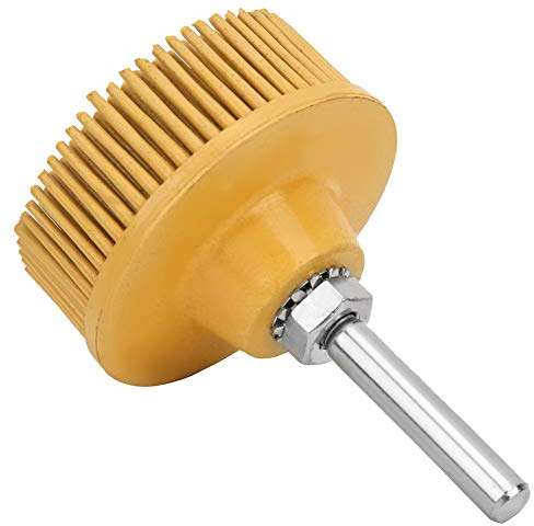 2 Inch Emery Rubber Disc Brush for Rust Removal, Grinding Wheel for Polishing, Deburring & Fine Finishing with 50#, 80#, 120# Grits (Yellow)