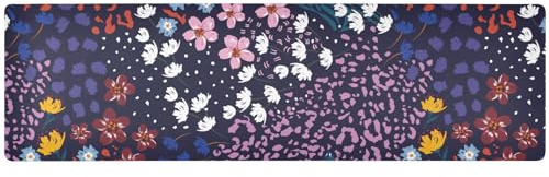 Colourful Liberty Blooming Flower Long Trivets for Hot Pots and Pans, Heat Resistant Folding Mats for Countertop and Waterproof Placemat for Hot Plates 39.40 X 11.80,