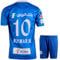 Gokaynex Neymar Jr. Al Hilal #10 Kinder Fußballtrikot Set, 2023/2024 Neue Saison, Kurzarm Trikot und Shorts für Sets, Sporttrikot, Fußball-Trainingstrikots (128,Weiß Blau)