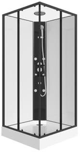 Vente-unique - Cabina doccia ad angolo idromassaggio - 80 x 80 x 225 cm - KIVORA