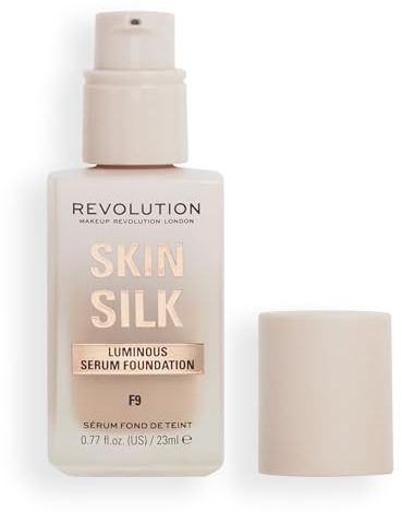 Makeup Revolution, Skin Silk Serum Foundation, Light to Medium Coverage, Contains Hyaluronic Acid, F9, 23ml