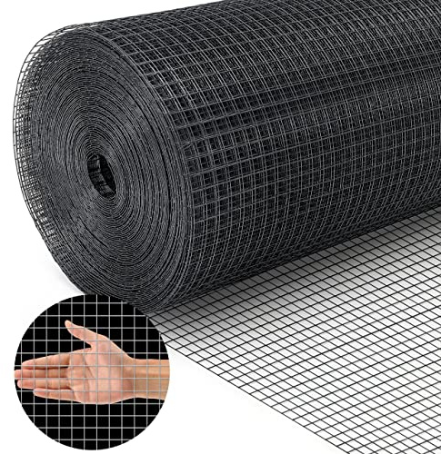 Land Guard Hardware-Tuch, 1,27 cm, 122 x 300 m, PVC-Vinylbeschichtung, 19 Gauge, quadratisch, Hühnerdraht, Maschendraht, Rolle, Hochbeet, Pflanze, unterstützt Geflügel, Käfig, Schlangenzaun