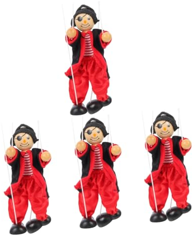 ifundom 4 Stück Marionette Adutl Bauchrednerpuppen Für Puppen Für Erwachsene Für Kinder Clownpuppen Kinderpuppen Für Kinder Puppe Für Erwachsene Puppenmann Requisiten Kind Piratenstoff