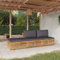 Youuihom Sitzgruppe Outdoor Party-Möbel-Sets für drauÃŸen Bistro-Sets 3-tlg. Garten-Lounge-Set mit Kissen Massivholz Teak Geeignet für Garten, Hinterhof, Rasen, am Pool