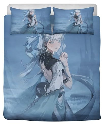 STARSAY Wuthering Waves Bettbezug für Spielfans,Kinder Bettwäsche-Sets,Jugendliche Mikrofaser Bettbezüge und 2 Kissenbezug Mit Reißverschluss Bettwäsche (Fanartikel)