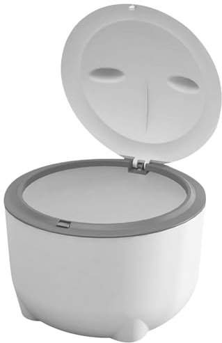 Cat Litter Trash Can Smell Proof Cat Poop Trash Can with Press Type Lid, Detachable Plastic Cat Litter Box Reusable Cat Litter Disposal Bin for Small Animals, Grey