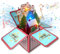 JanYoo Pop Up Karte Musikalische Weihnachtskarten mit Lichtern und Musik, 3D Pop up Grußkarte Weihnachtskarten mit Umschlag, Geschenk Popup Klappkarte für Mama Familie und Freunden Weihnachten