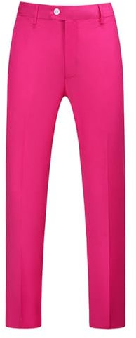 TDEOK Pantalon de costume pour homme - Noir - Coupe ajustée - Tissu extensible - Pantalon chino élégant avec taille élastique - Pantalon décontracté avec coupe ajustée - Avec poches, Rose, M