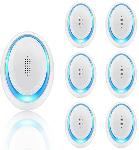 Repelente Ultrasónico de Plagas, 6 Pack Antimosquitos Electrónico Ultrasónico Mosquitos,2024 Repelente Mosquitos Interiores Antiparasitario para Roedores, Arañas, Cucarachas, Insectos