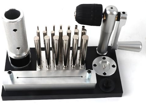 YiAndeli Rostfreier Stahl Sprungring-Macher, Manuell Drahtziehmaschine Werkzeug Zur Schmuckherstellung Mit 20 Mandrel Zubehör Von 2.5mm Bis 12mm Für Schmuckhersteller Silver,1