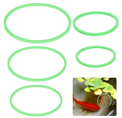 Lnngub 5 Stück Schwimmende Pflanzenringe, 5 Größen Schwimmende Pflanzenringe für Aquarien Grüner Aquarium Futterring zum Stelle Zu Halten oder Trennen Schwimmend Pflanzen (20/17/14/11/8 cm)