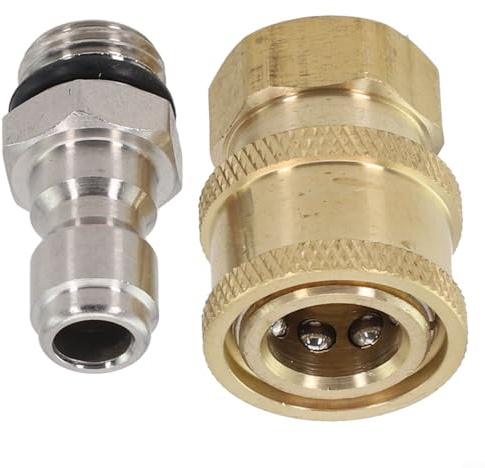Bebykilemi Lot de 2 raccords rapides 6,35 mm pour bouchon en mousse, cuivre, pression, eau, acier inoxydable, raccord de pot avec motif Quickconnect compatible avec PA F