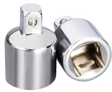 2Pcs 1/2-Inch Female to 1/4-Inch Male Socket Adapter Chrome Vanadium Steel Socket Adapter and Reducer Accessories for Industry Machinery Construction Work