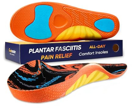 Footmaster Semelles orthopédiques pour fasciite plantaire – Soutien voûte plantaire pour pieds plats – Soulagement douleurs aux pieds – Semelles épine calcanéenne pour femmes et hommes