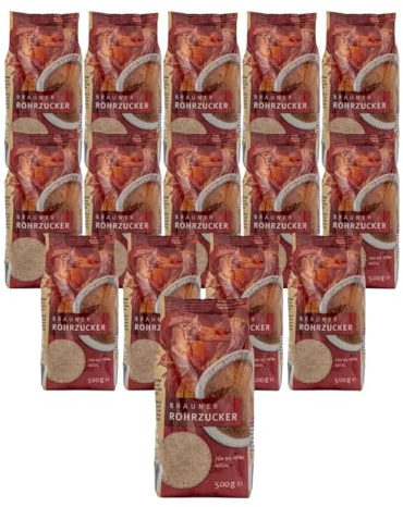 Bielmeier Küchenmeister Rohrzucker braun 15×500 g – naturrein & aromatisch – 7,5 kg unraffinierter Rohrzucker aus Zuckerrohr – fein-kristallin & ideal für Backen, Getränke & Küche