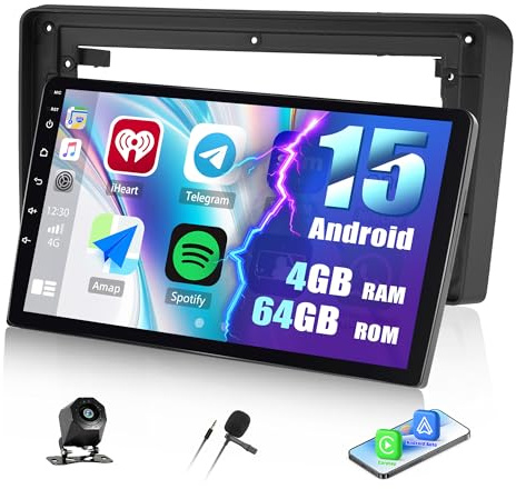 SIXWIN 4+64GB Android 15 Radio Coche para Audi A3 S3 RS3 – 9 Pulgadas HD Pantalla Táctil, 2 DIN Audi Autoradio CarPlay, Android Auto, Mirror Link, WiFi, GPS, Bluetooth 5.0, FM/RDS, 32EQ + Cámara
