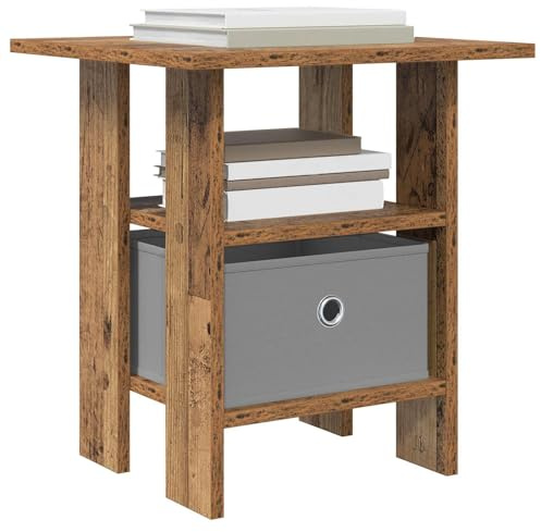 vidaXL Nachttisch 2 pcs Altholz 41 x 40 x 45 cm Holzwerkstoff, Wohnzimmer, moderner Nachttisch, rechteckiger Kleiner Beistelltisch, stylischer Stauraum