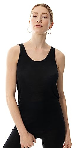 Mey Damen Sportshirt Schurwolle Serie Wool&Silk | Schmale Passform, Rundhalsausschnitt, Breite Träger, Ohne auftragende Seitennähte, Fließende Qualität, Gr. 38-48