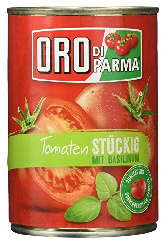 Oro di Parma Stückige Tomaten mit Basilikum, 400g