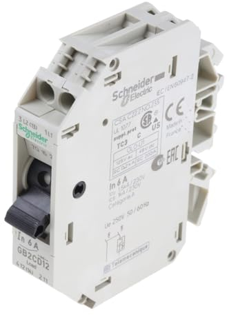 Schneider Electric GB2 Thermischer Überlastschalter/Thermischer Geräteschutzschalter, 1-polig + N-polig, 6A, 250V ac