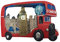 London Gift /Souvenir Fridge Magnet - Red Bus Collage