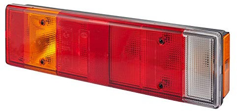 HELLA Rückleuchte - Glühlampe - 24V / 12V - Anbau/geschraubt - ECE/ADR/GGVS - Lichtscheibenfarbe: mehrfarbig - Stecker: Schraubkontakt - rechts/links - Menge: 1 - 2VP 007 323-021