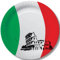 DH-Konzept - Lot de 10 assiettes en carton pour fête et anniversaire - Motif Italie : vert, blanc, rouge