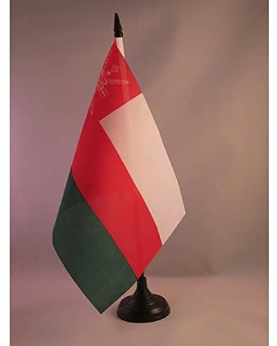 AZ FLAG - Tischflagge Oman - 21x14 cm - Sultanat Oman Tischfahne 14 x 21 Cm - Flaggen