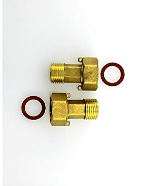 2 x Kompakt Verschraubung Wasserzähler mit Dichtung 3/4 G 1