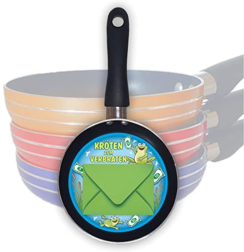 Geldgeschenk Geldpfännchen – Kröten zum Verbraten - Mini Bratpfanne kleine Pfanne als Geschenk zum Geld verschenken | Kohle zum Verbraten zum Geburtstag
