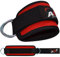 AQF Ankle Straps for Cable Machines Attachment - Neoprene Padded Gym Wrist Cuff Legs Extensions Curls, Kickbacks, Weightlifting Hip Abductor, Abs, Glute Workout (Red, Single)