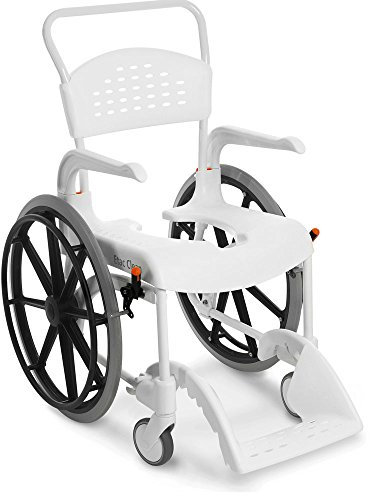 Etac Rollstuhl 24 Räder lagoon, Metall, Schiebegriffe, Schwenkrad, Drücken-auf-sperren, 12 inches, blau, Shower and Toilet, 14 kg, 136 kg max. Gewicht, ETAC